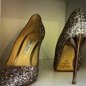 Aldo Glitter Heels - Silver and Gold